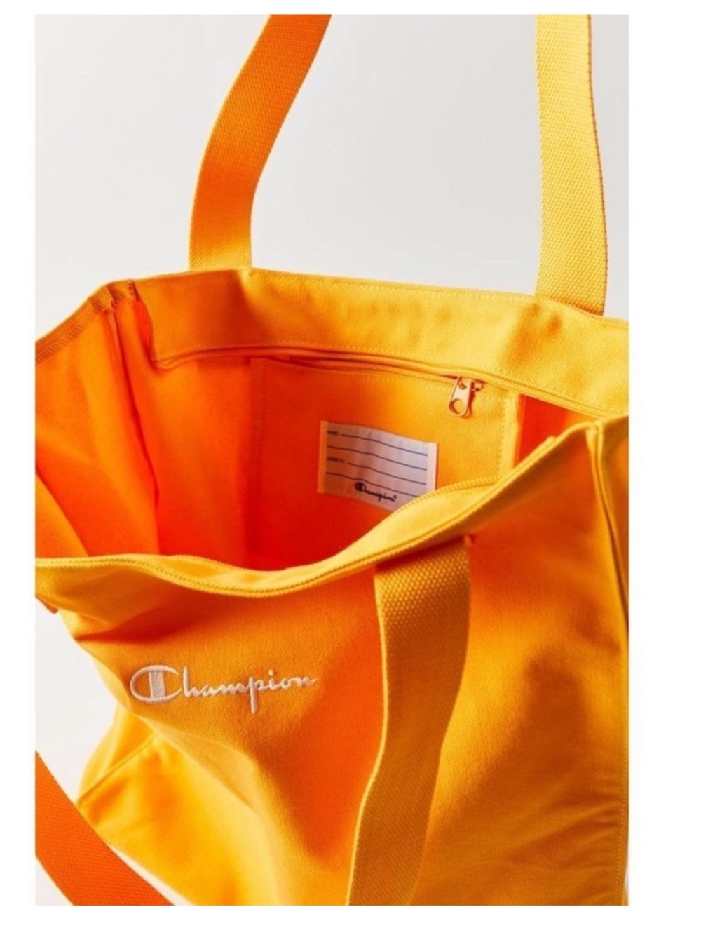 Champion Urban Outfitters 
Exclusive Canvas Zip Tote Bag Yellow book bag school - Picture 3 of 16